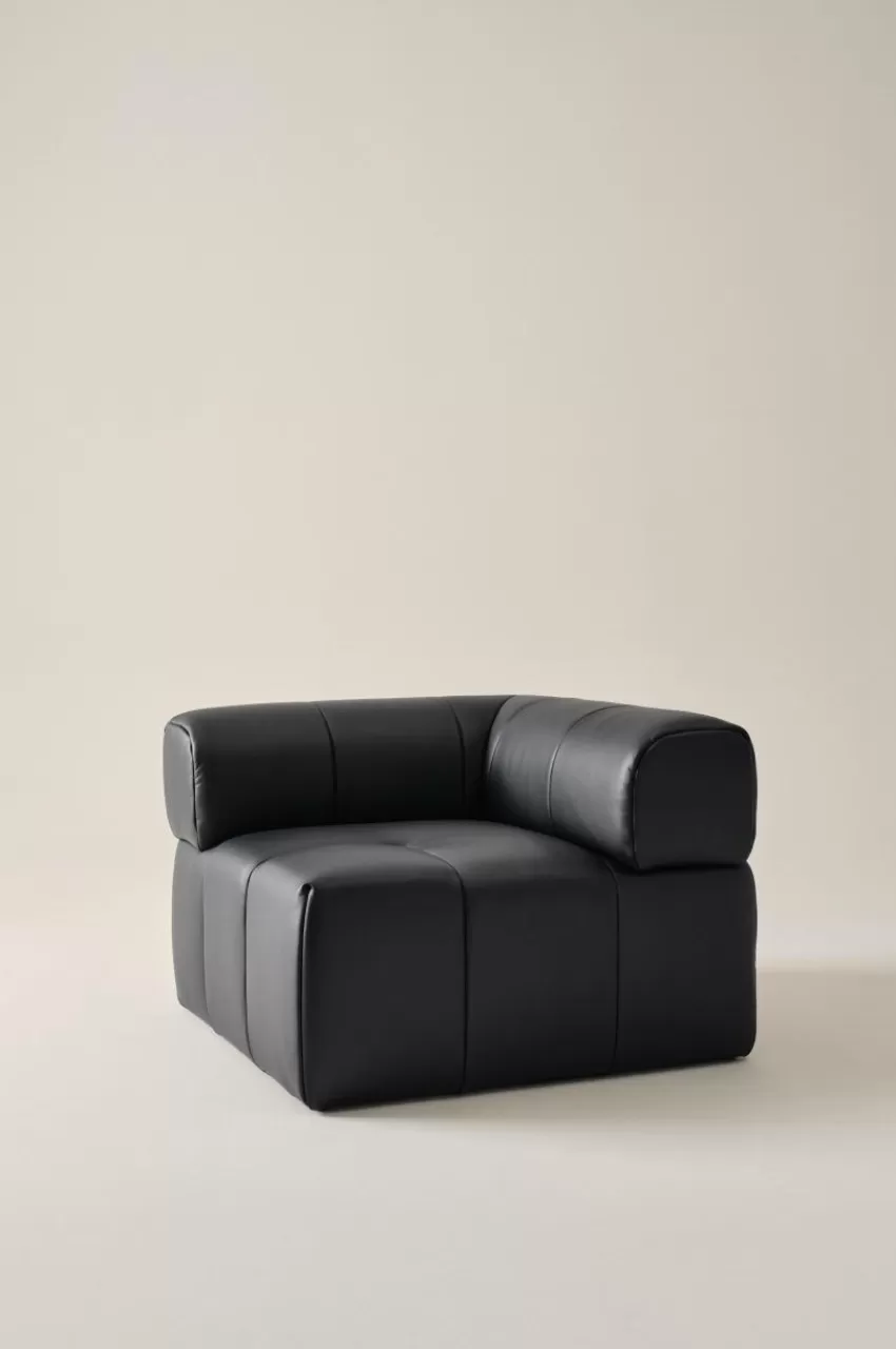 Soffor*Jotex DERMY Soffmodul Hörn PU/ Lädermix Svart