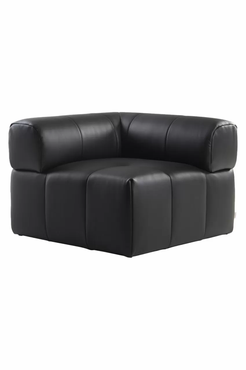 Soffor*Jotex DERMY Soffmodul Hörn PU/ Lädermix Svart