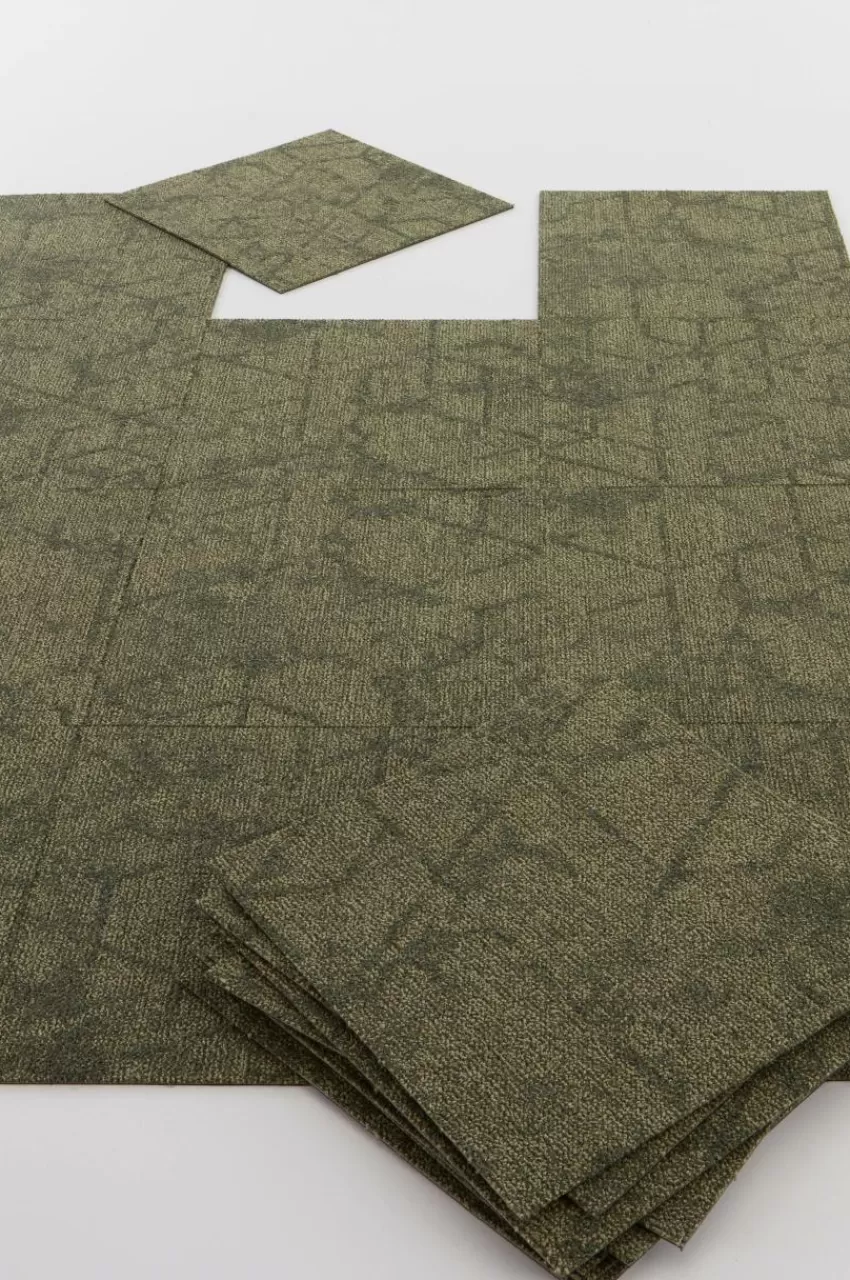 Trappstegsmattor | Dörrmattor*Jotex DIAMOND ART Textilplatta Heltäckningsmatta 20-pack Grön
