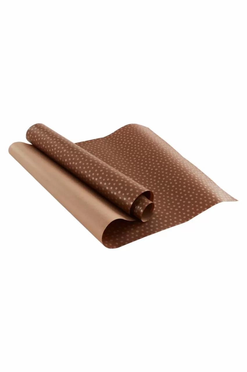 Presentpapper & Snöre | Juldekoration*Jotex DITTE Presentpapper - Längd 10 Meter Kanelbrun/guld