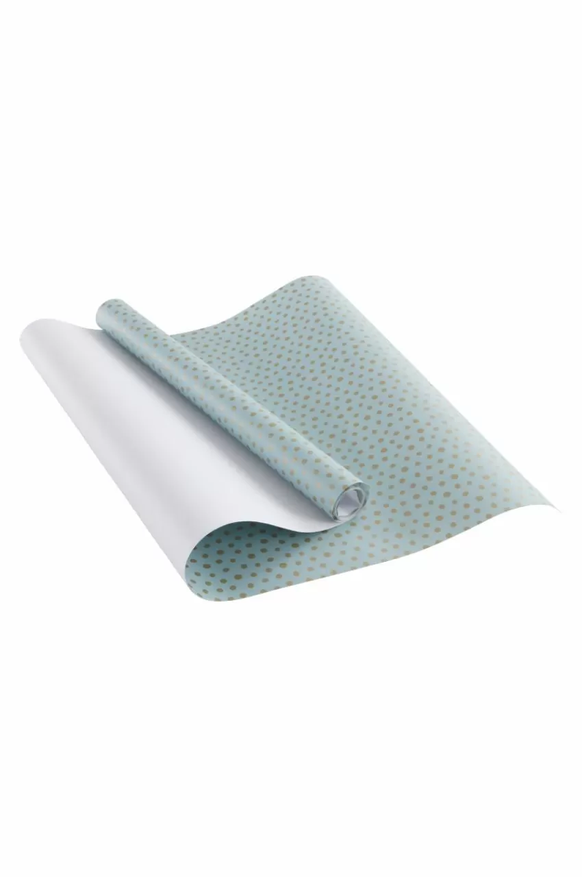 Presentpapper & Snöre | Juldekoration*Jotex DITTE Presentpapper - Längd 10 Meter Mintgrön/guld