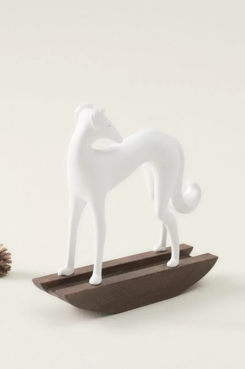 Prydnadssaker*Jotex DOG SWING Dekorationsfigur Vit/brun