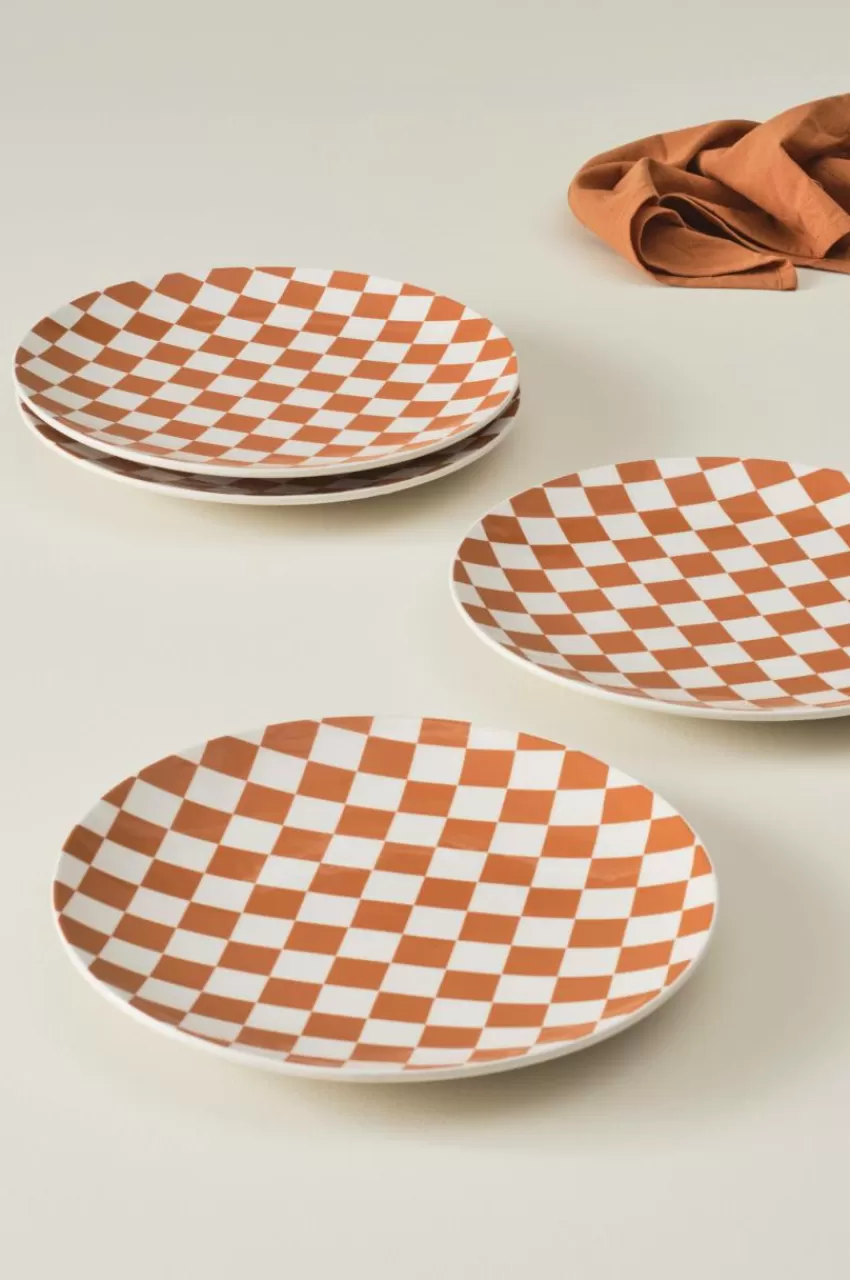 Tallrikar*Jotex ELLA Tallrik 4-pack ø 28,5 Cm Orange/vit