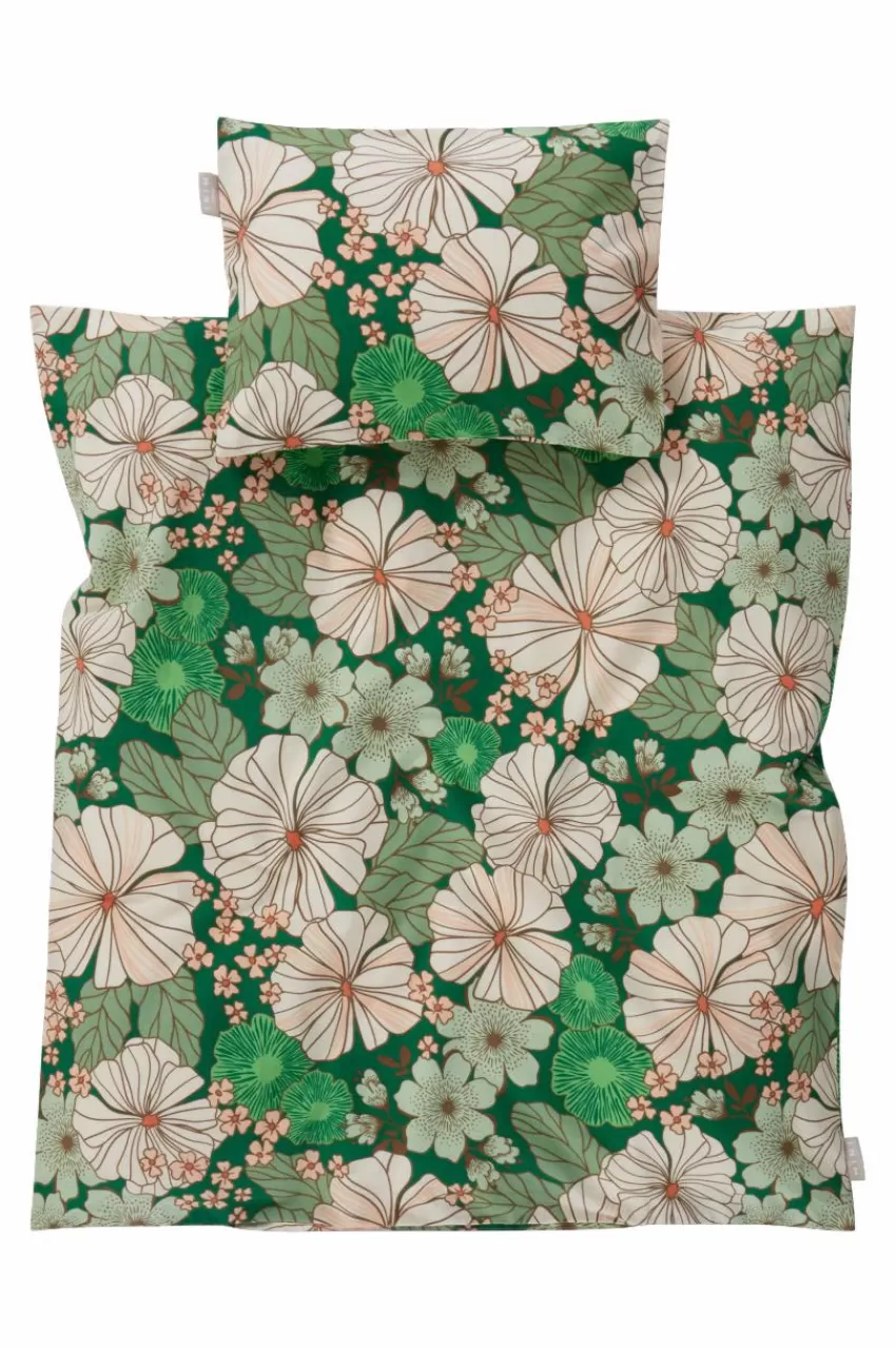Barnsängkläder*Jotex FIORI BABY Påslakanset Vagn/vagga Grön/multi
