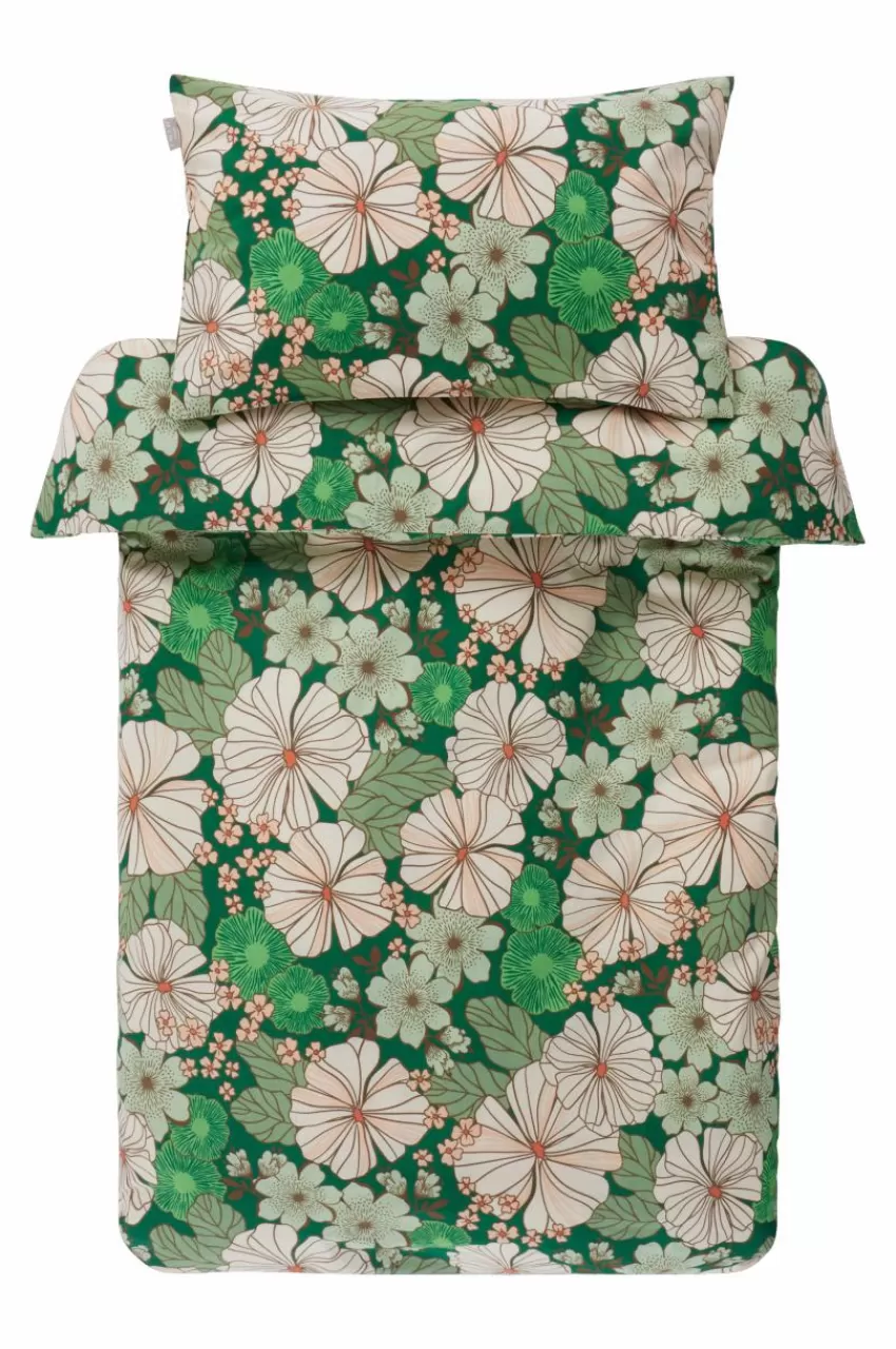 Barnsängkläder*Jotex FIORI MINI Påslakanset Spjälsäng Grön/multi