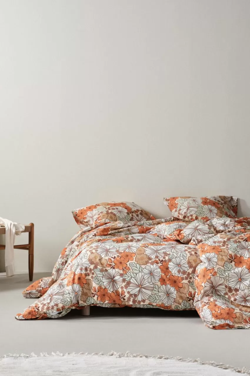Påslakanset*Jotex FIORI Påslakanset Enkelsäng Orange/multi