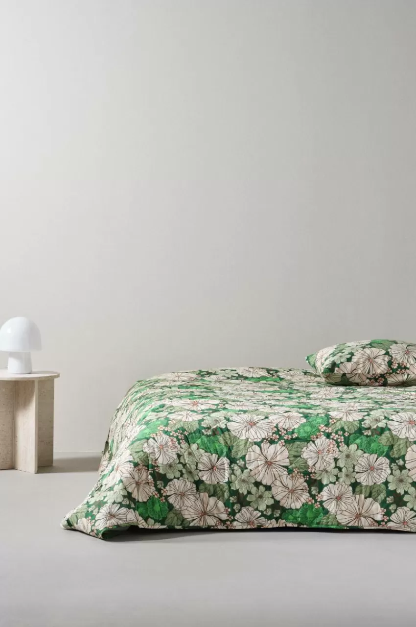 Överkast*Jotex FIORI överkast Grön/multi