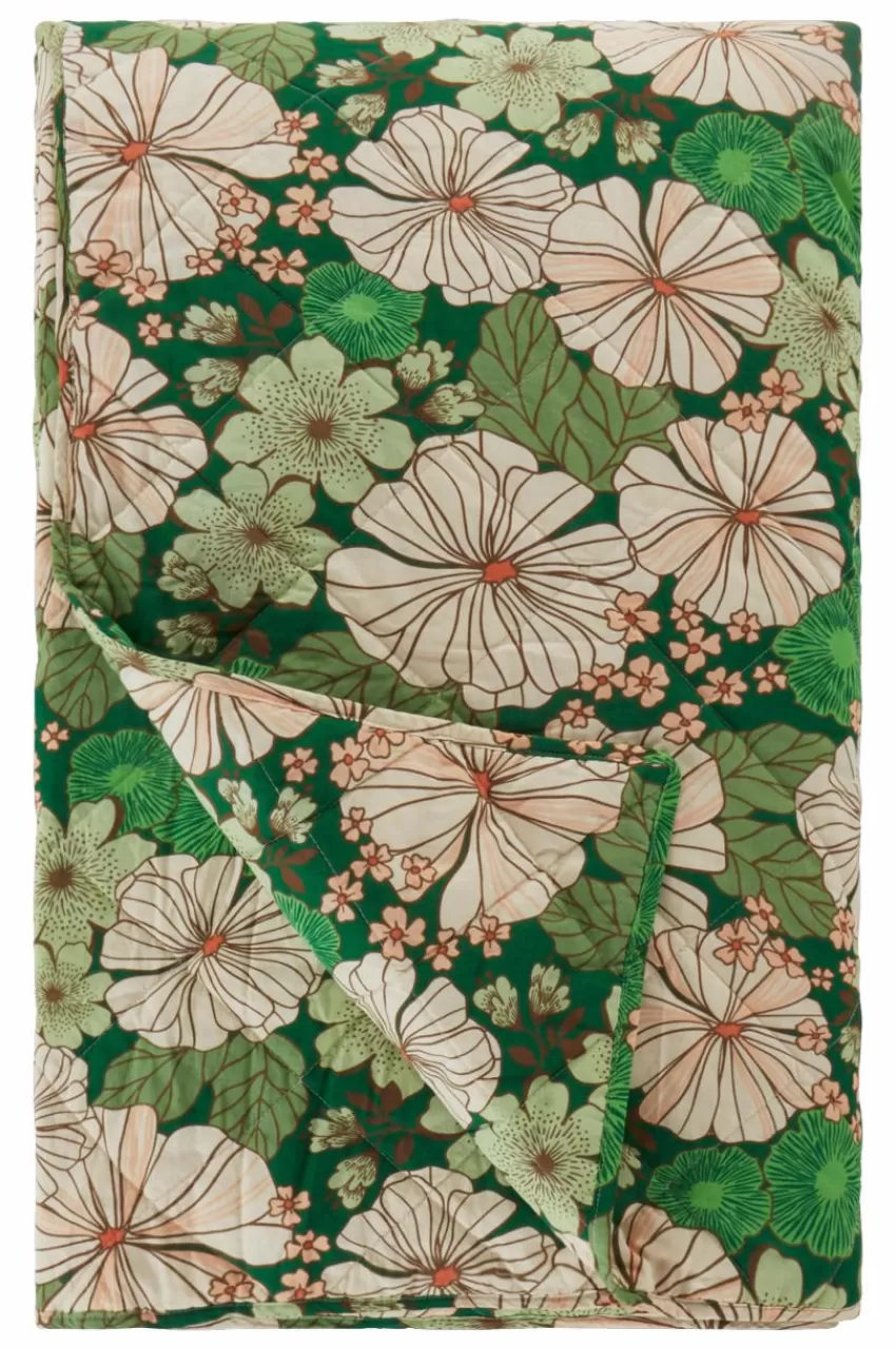 Överkast*Jotex FIORI överkast Grön/multi