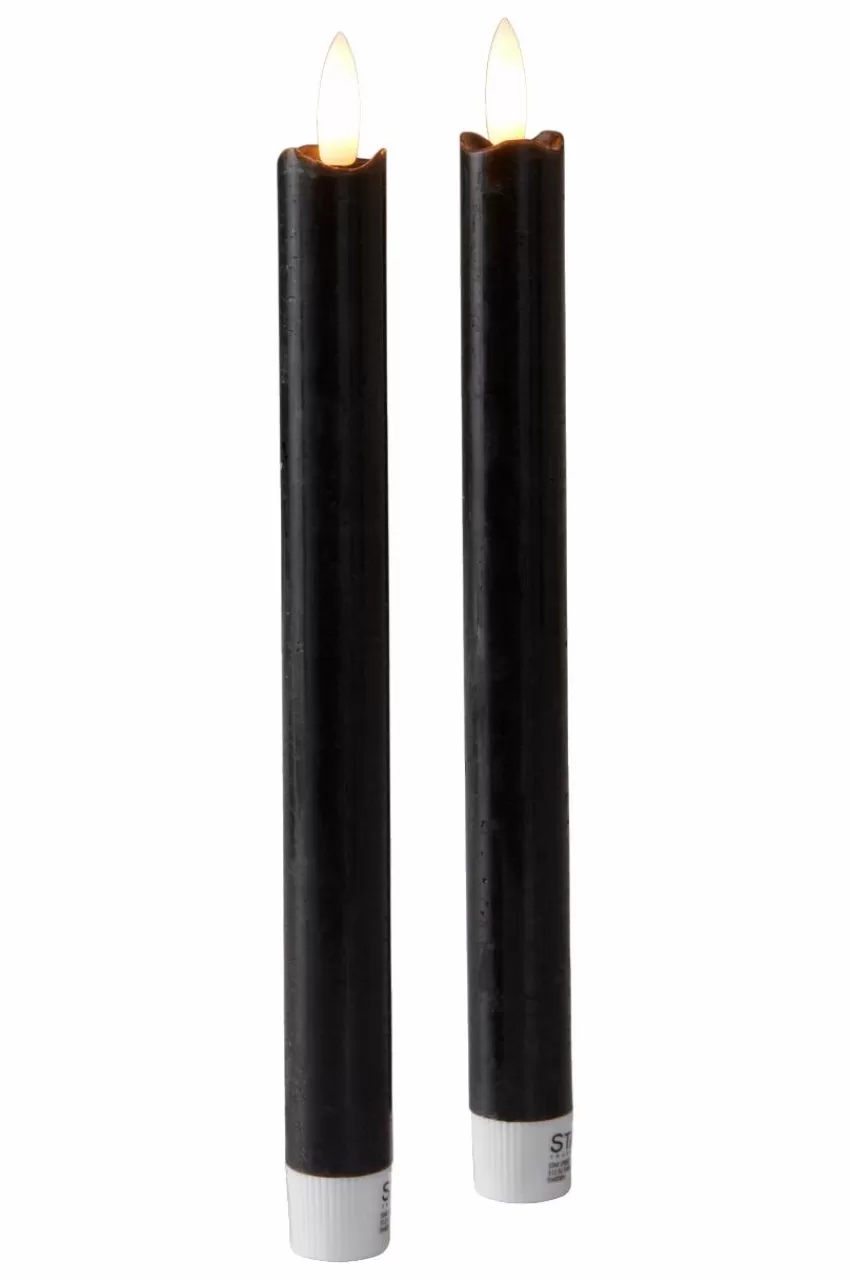Ljus*Jotex FLAMME Antikljus LED 25 Cm 2-pack Svart