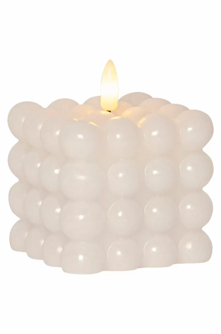 Ljus*Jotex FLAMME DOT Blockljus LED 9,5 Cm Vit