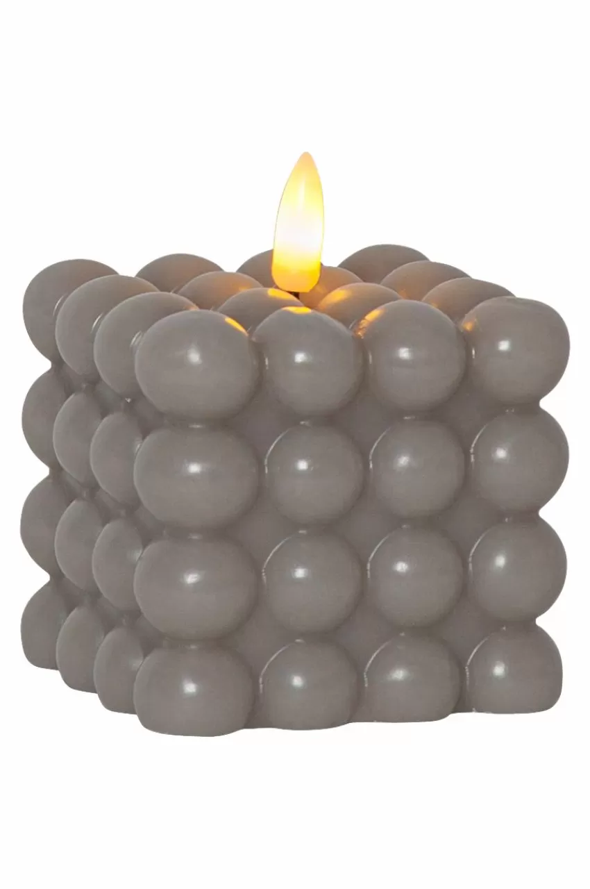 Ljus*Jotex FLAMME DOT Blockljus LED 9,5 Cm Grå