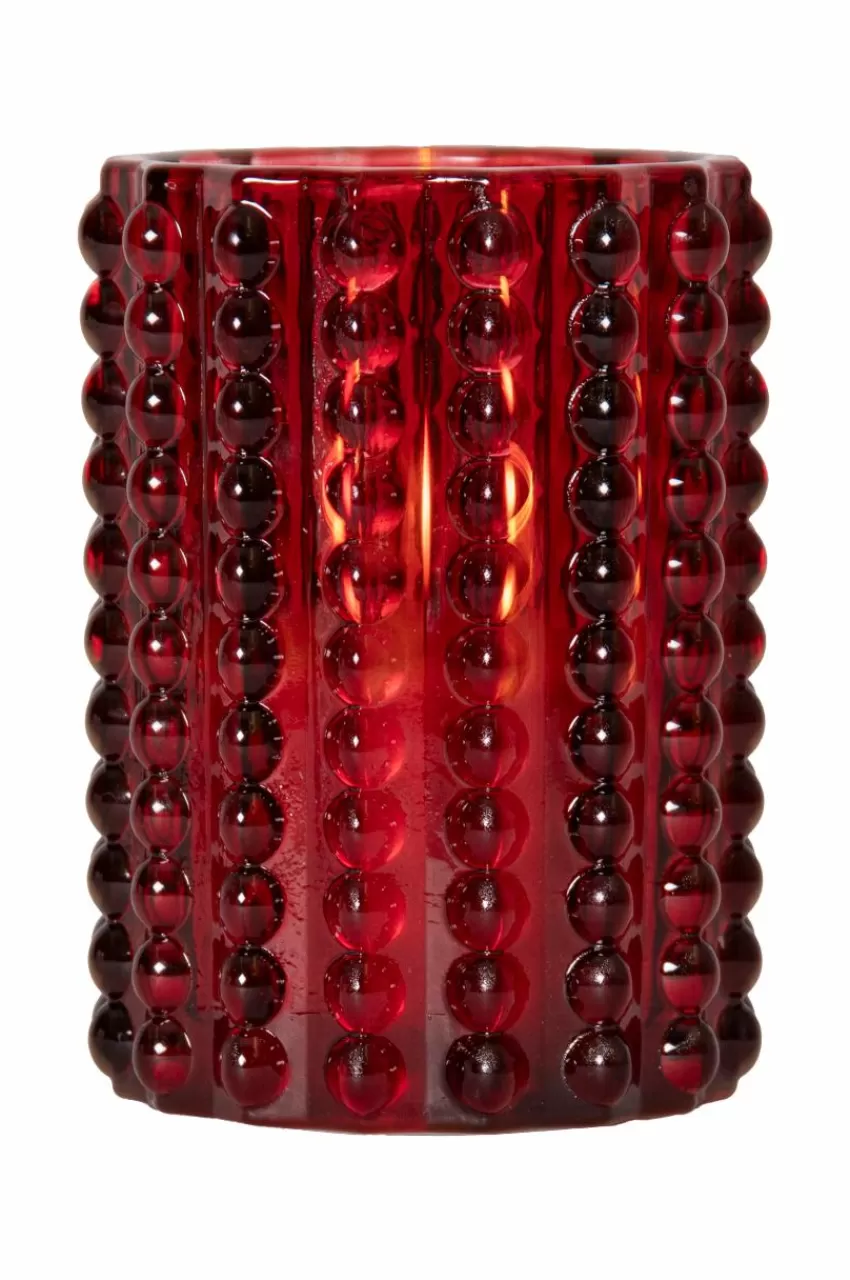 Ljus*Jotex FLAMME DOTTY Batterdrivet Ljus Röd
