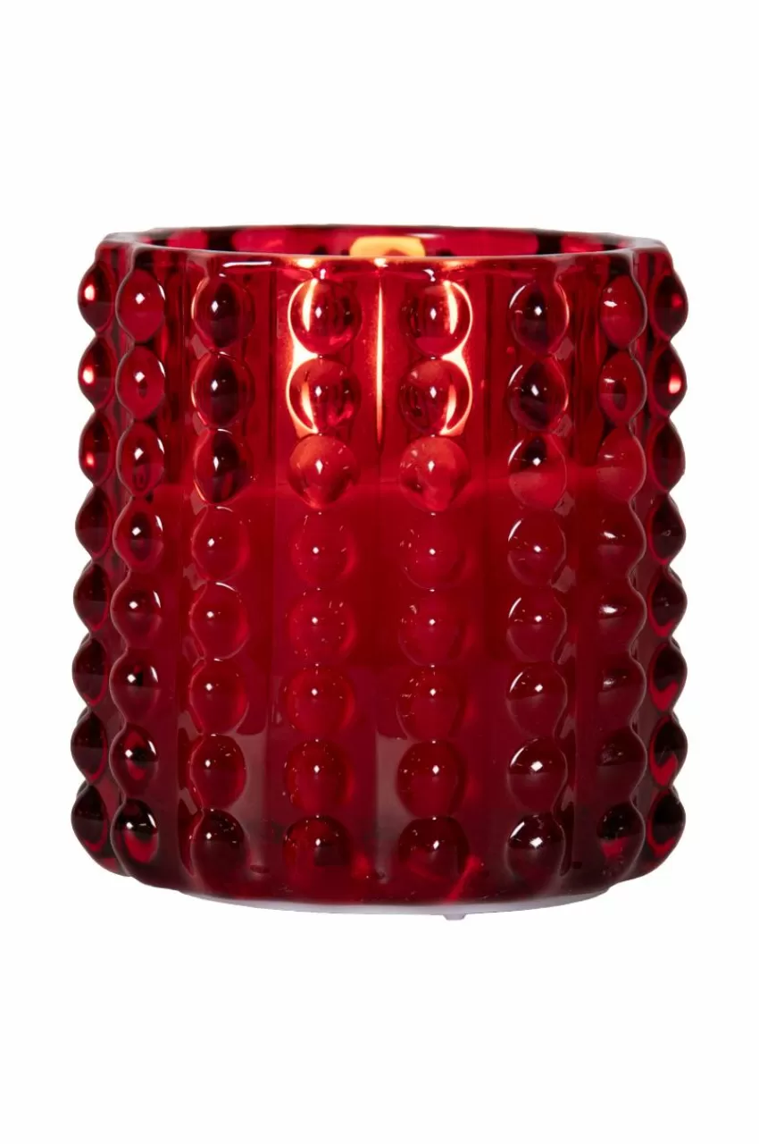 Ljus*Jotex FLAMME DOTTY Batterdrivet Ljus Röd
