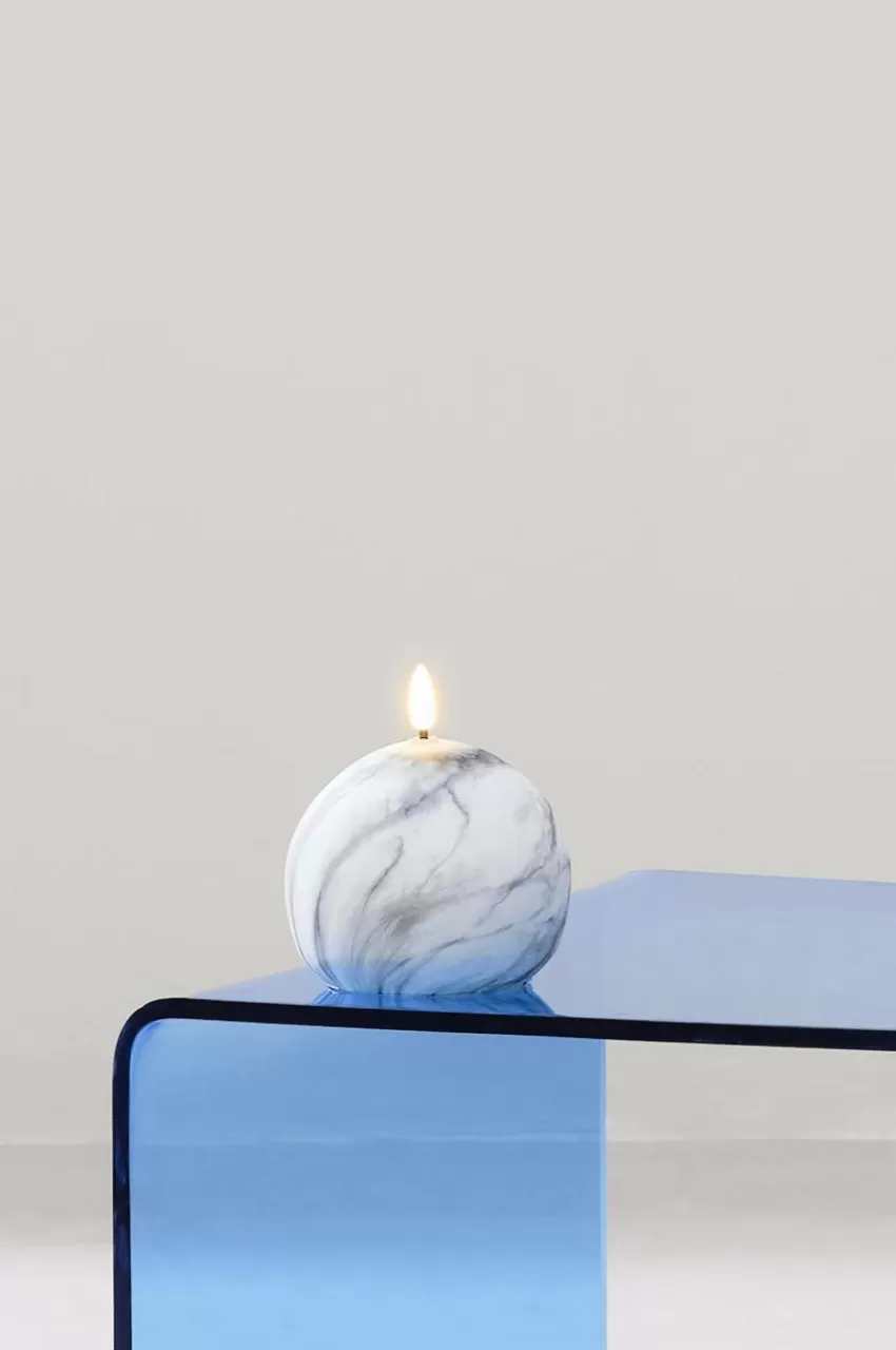 Ljus*Jotex FLAMME MARBLE Blockljus LED 12 Cm Grå
