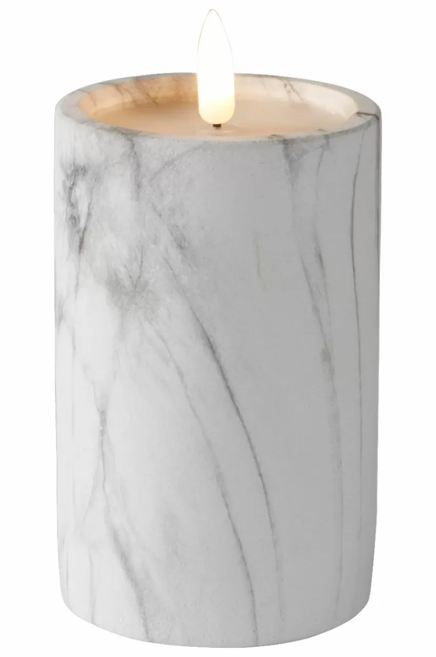 Ljus*Jotex FLAMME MARBLE Blockljus LED 15 Cm Grå