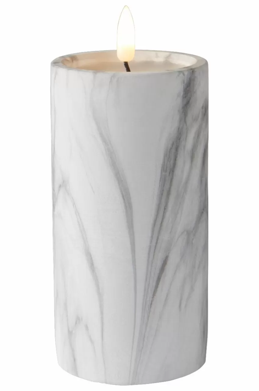 Ljus*Jotex FLAMME MARBLE Blockljus LED 17,5 Cm Grå