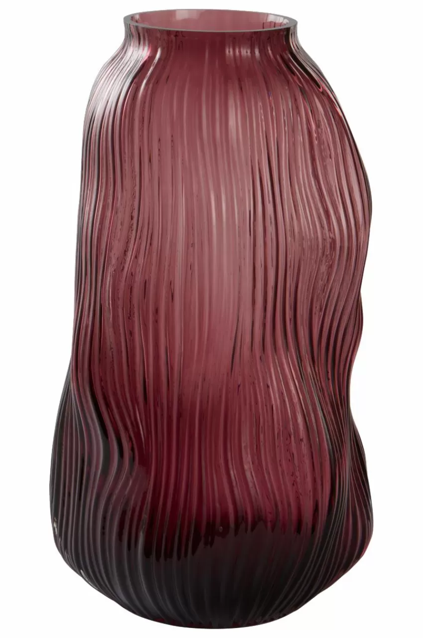 Vaser*Jotex FORS Glasvas - Höjd 30 Cm Vinröd