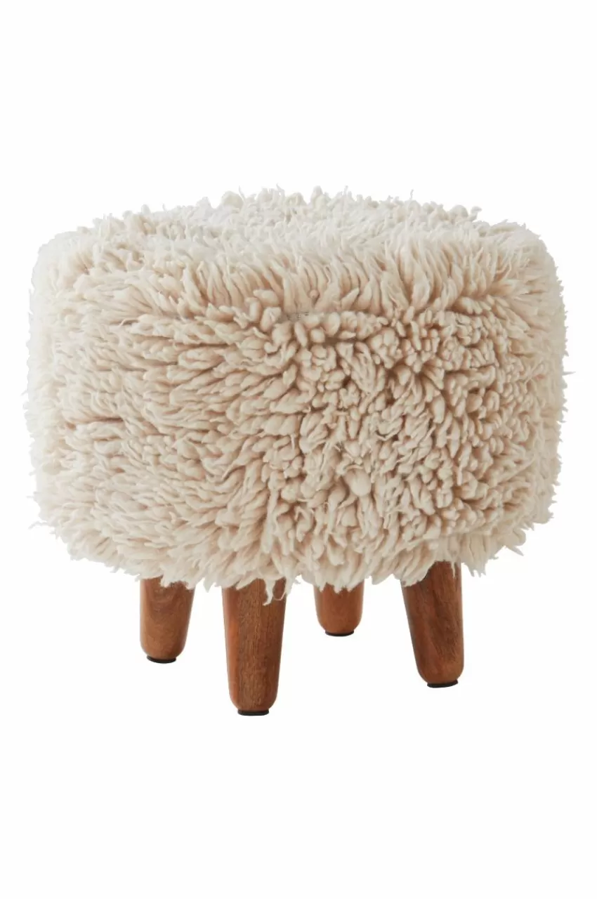 Sittpuffar*Jotex FÅRVIK Sittpuff ø 40 Cm Naturvit