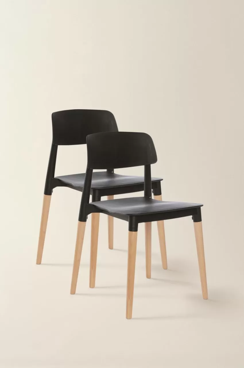 Stolar*Jotex HALMSTAD Stol 2-pack Svart