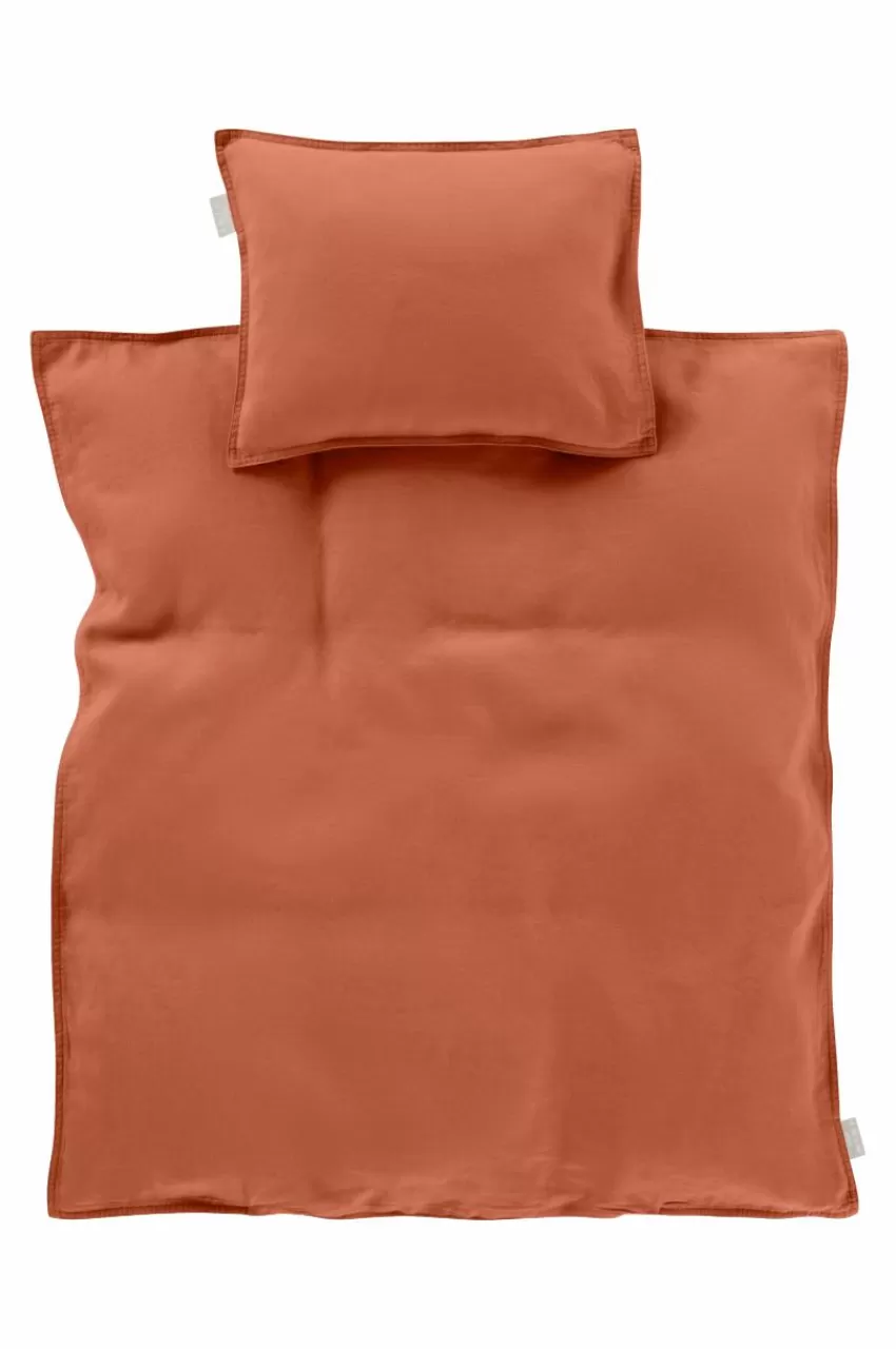 Barnsängkläder*Jotex HANNAH BABY Påslakanset Vagn/vagga Bränd orange