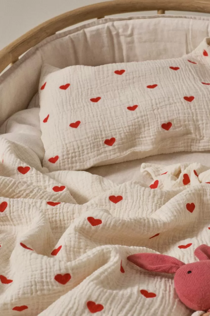 Barnsängkläder*Jotex HEARTS BABY Påslakanset Vagn/vagga - Ekologisk Naturvit