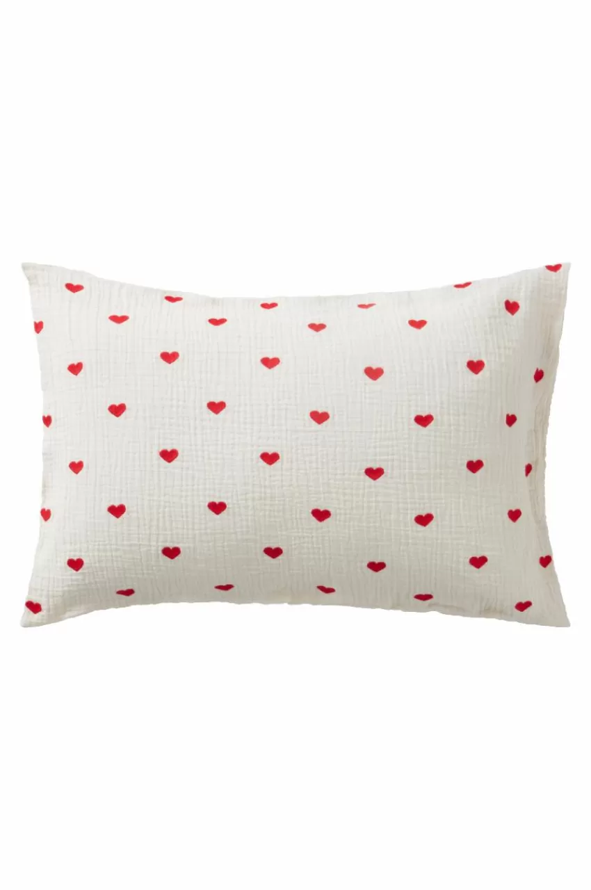 Barnsängkläder*Jotex HEARTS MINI örngott 55x35 Cm - Ekologisk Naturvit