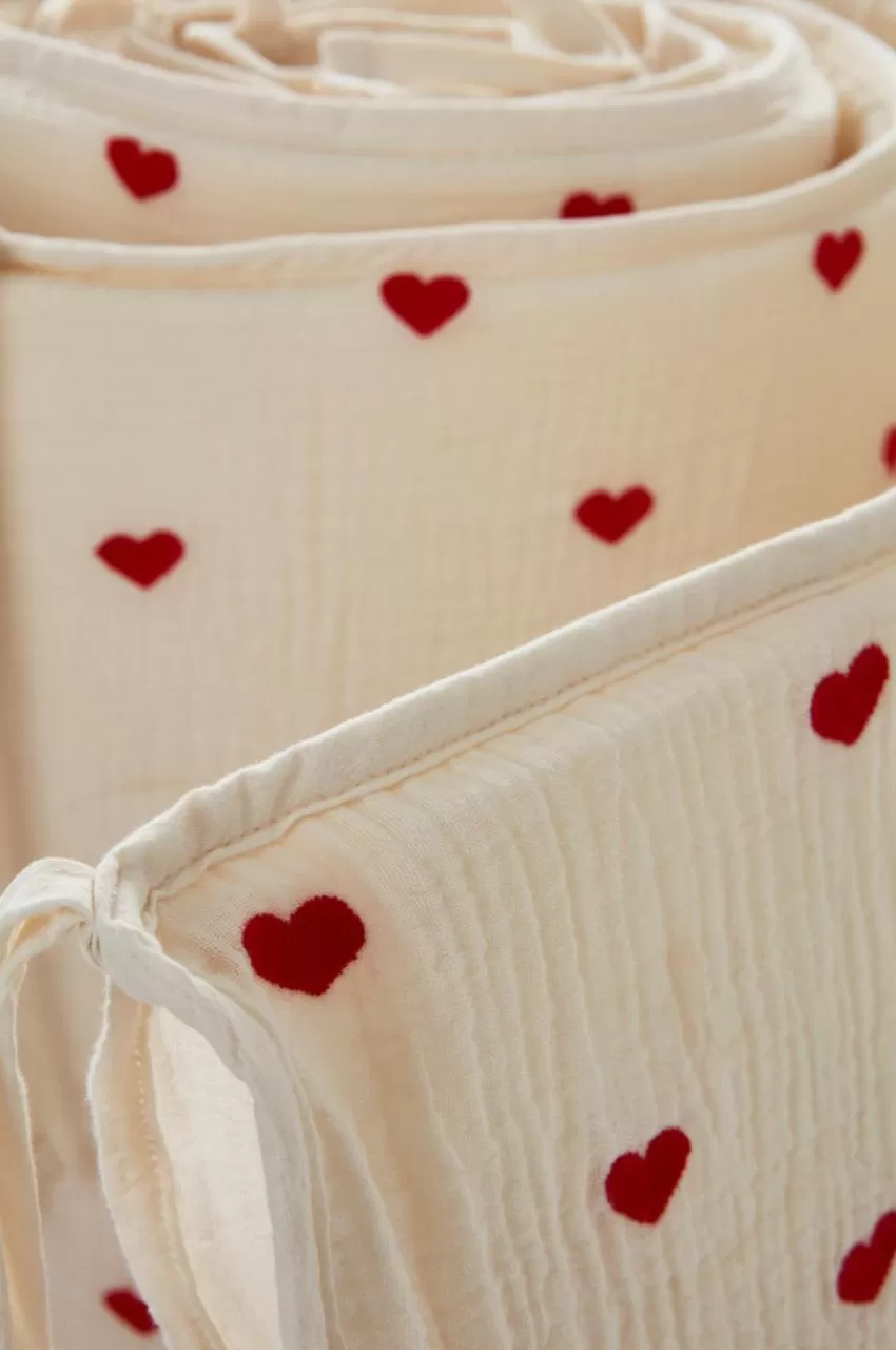 Barnsängkläder*Jotex HEARTS MINI Spjälsängsskydd - Ekologisk Naturvit