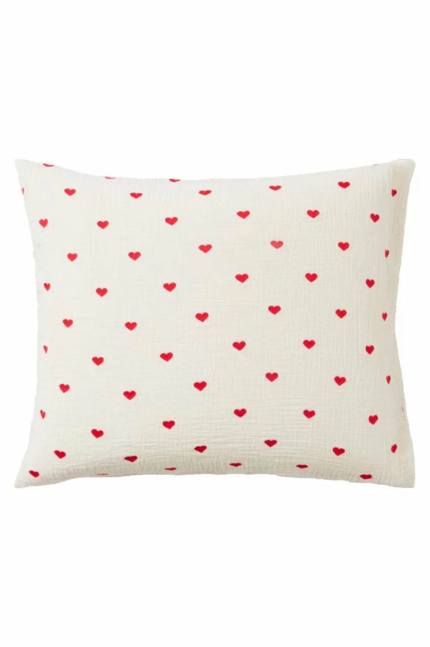 Barnsängkläder*Jotex HEARTS örngott 60x50 Cm - Ekologisk Naturvit
