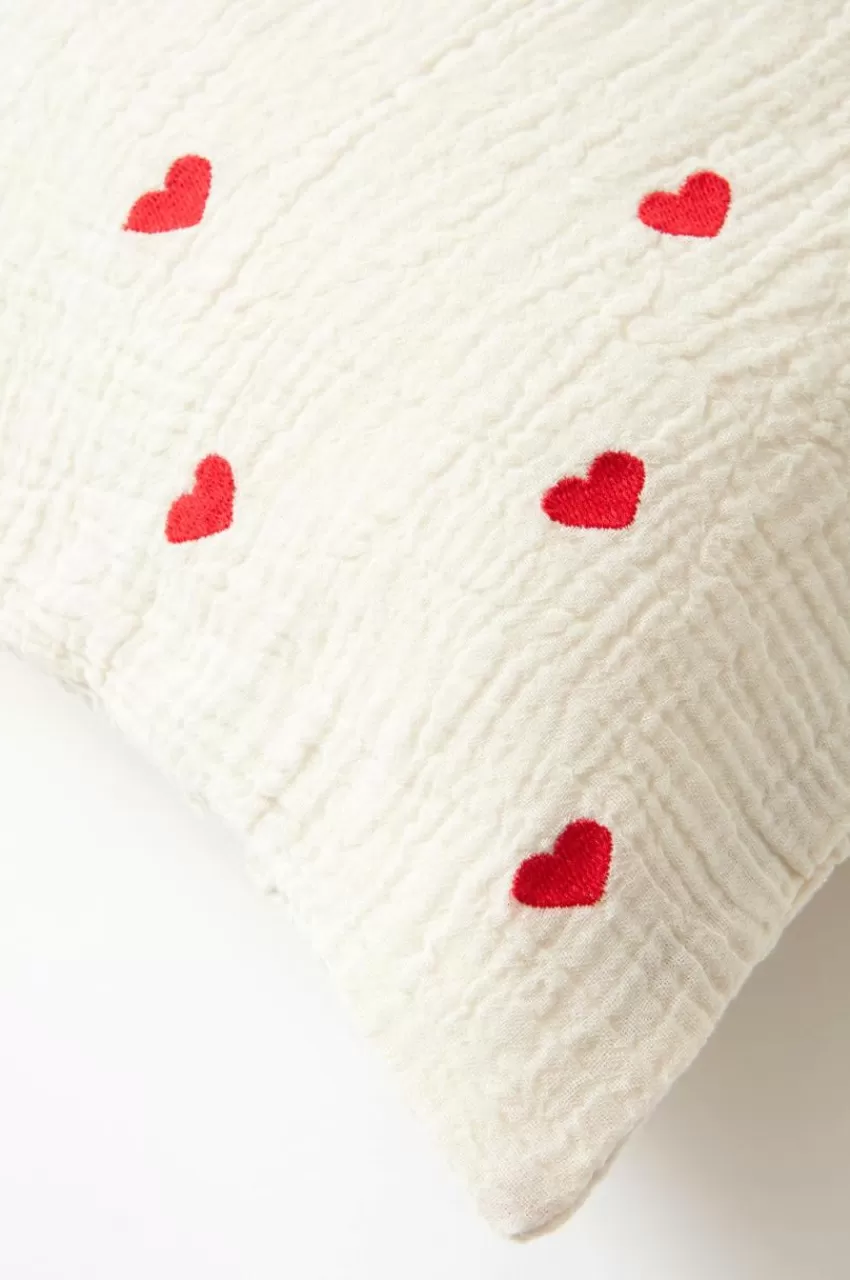 Barnsängkläder*Jotex HEARTS örngott 60x50 Cm - Ekologisk Naturvit