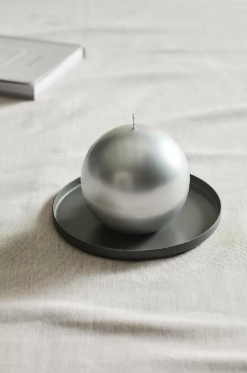 Ljus | Juldekoration*Jotex HILTON METALLIC Kulljus ø 10 Cm Silver