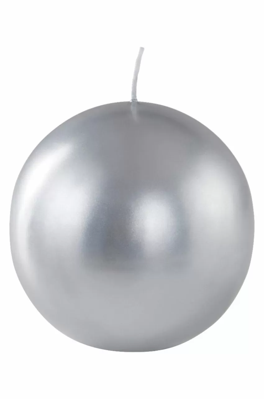 Ljus | Juldekoration*Jotex HILTON METALLIC Kulljus ø 10 Cm Silver