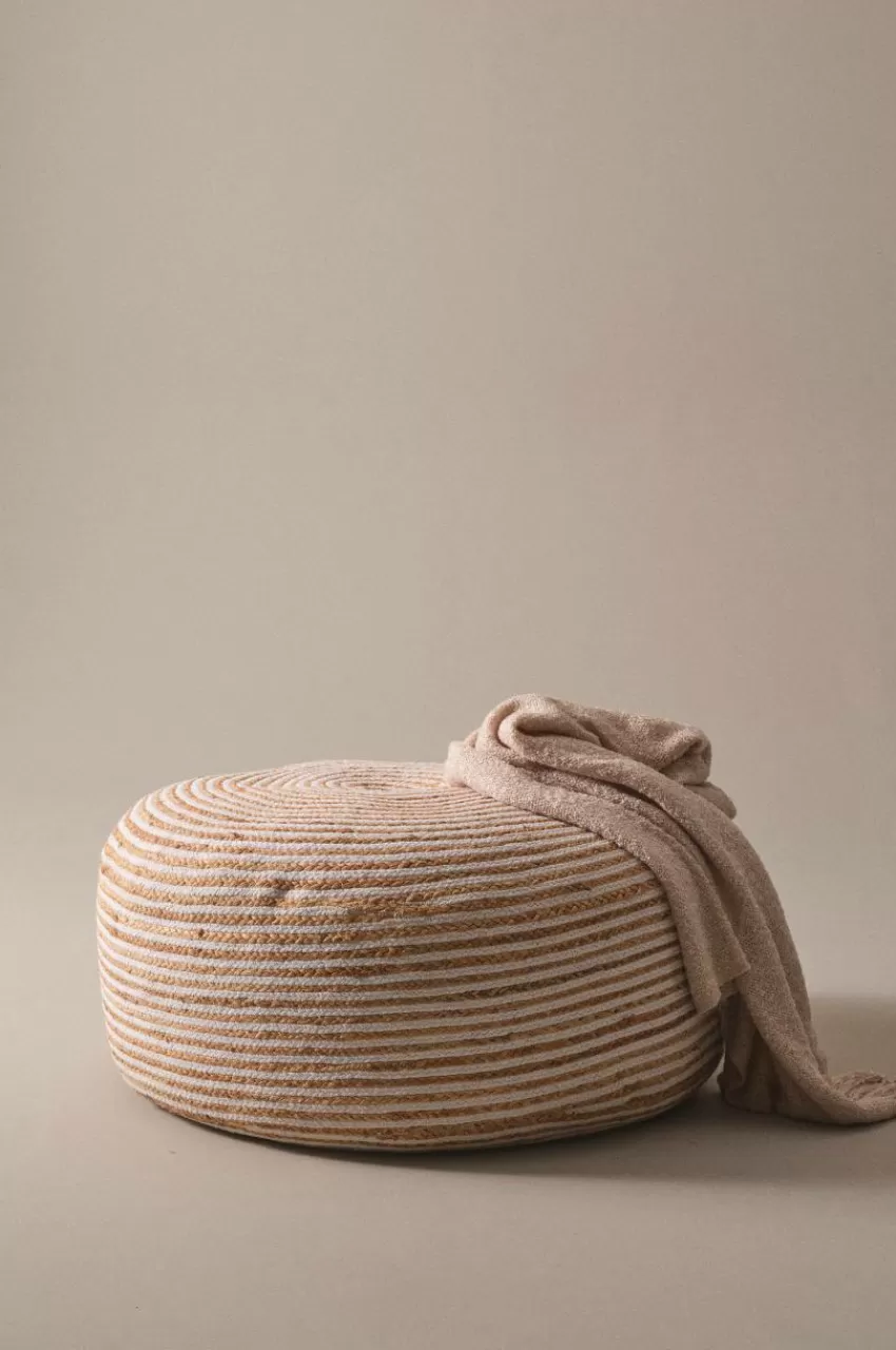 Sittpuffar*Jotex JAKARTA Sittpuff ø 90 Cm Natur/vit