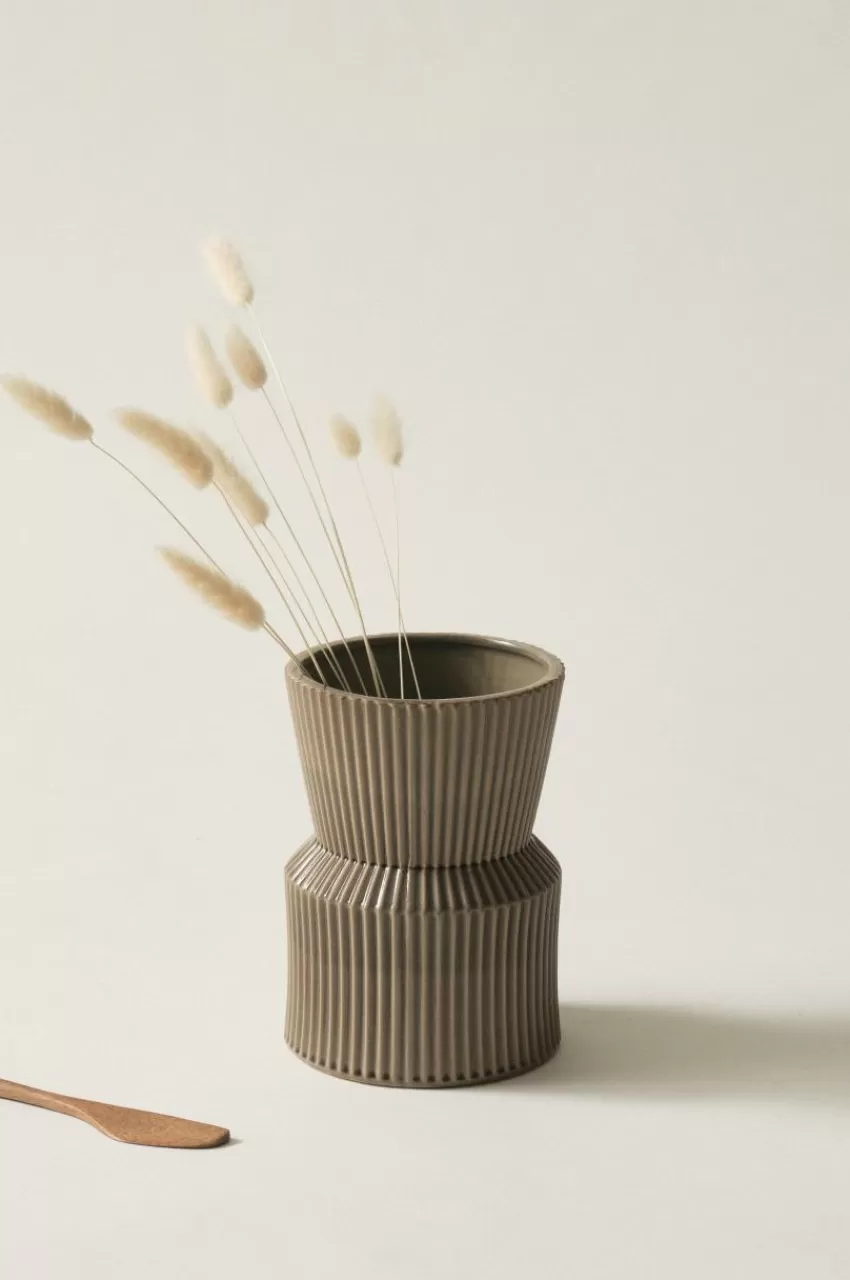 Vaser*Jotex JANICE Vas - Höjd 21,5 Cm Gråbeige