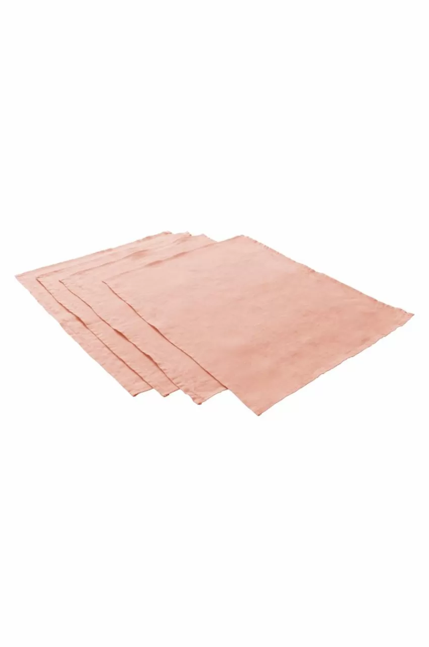 Bordstabletter*Jotex JONIE Bordstablett I Linne 4-pack Blek persika