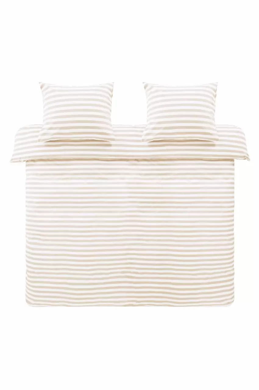 Påslakanset*Jotex KAYO Påslakanset Dubbelsäng Ekologisk Beige/vit
