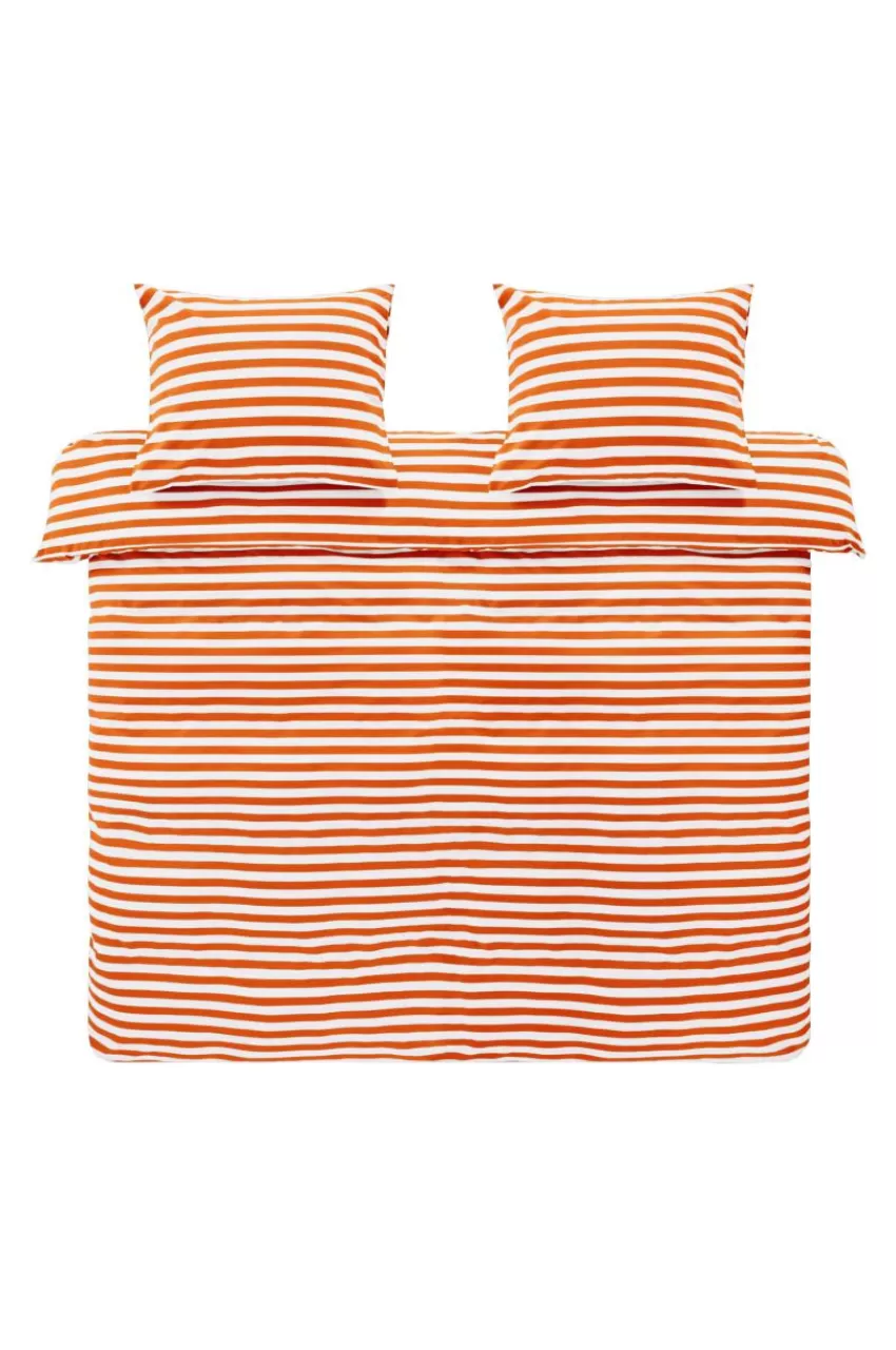 Påslakanset*Jotex KAYO Påslakanset Dubbelsäng Ekologisk Orange/vit
