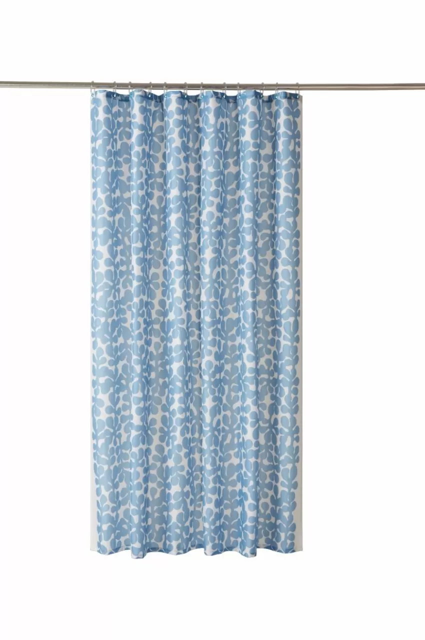 Duschdraperier*Jotex KNOTA Duschdraperi Denimblå/benvit