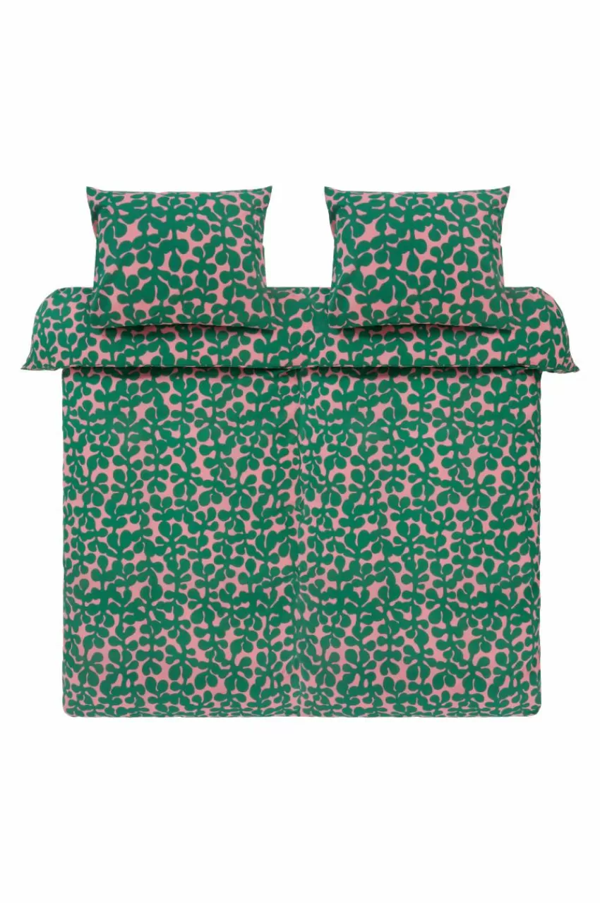 Påslakanset*Jotex KNOTA Påslakanset Dubbelsäng Ekologisk Rosa/grön
