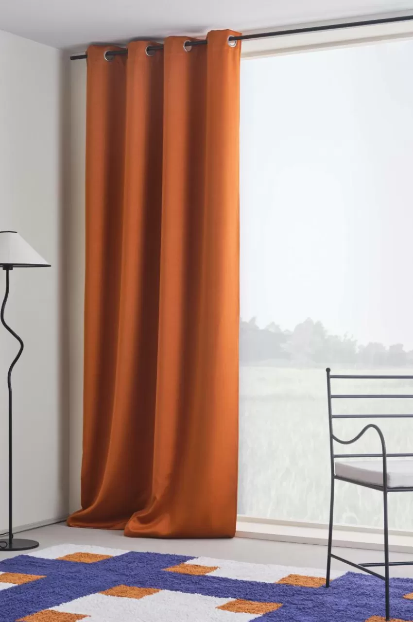 Öljettgardiner | Mörkläggningsgardiner*Jotex KYLIE Mörkläggningsgardin Med öljetter - 1 Längd Bränd orange