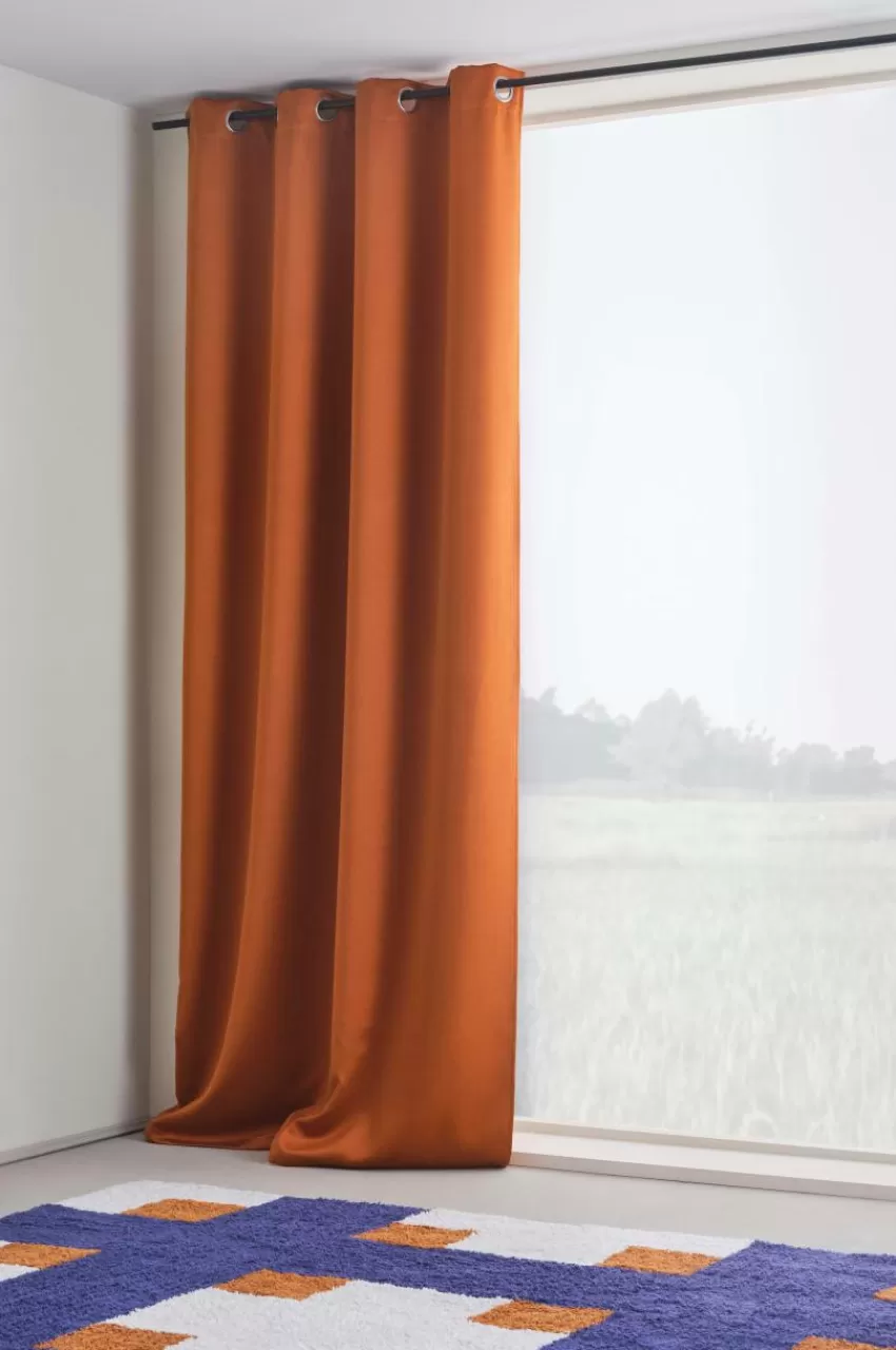 Öljettgardiner | Mörkläggningsgardiner*Jotex KYLIE Mörkläggningsgardin Med öljetter - 1 Längd Bränd orange