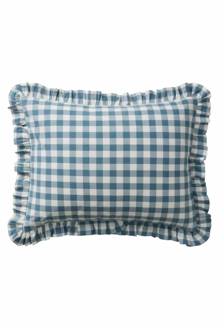 Örngott*Jotex LAUREN FRILL örngott Med Volang Ekologisk 60x50 Cm Blå/vit