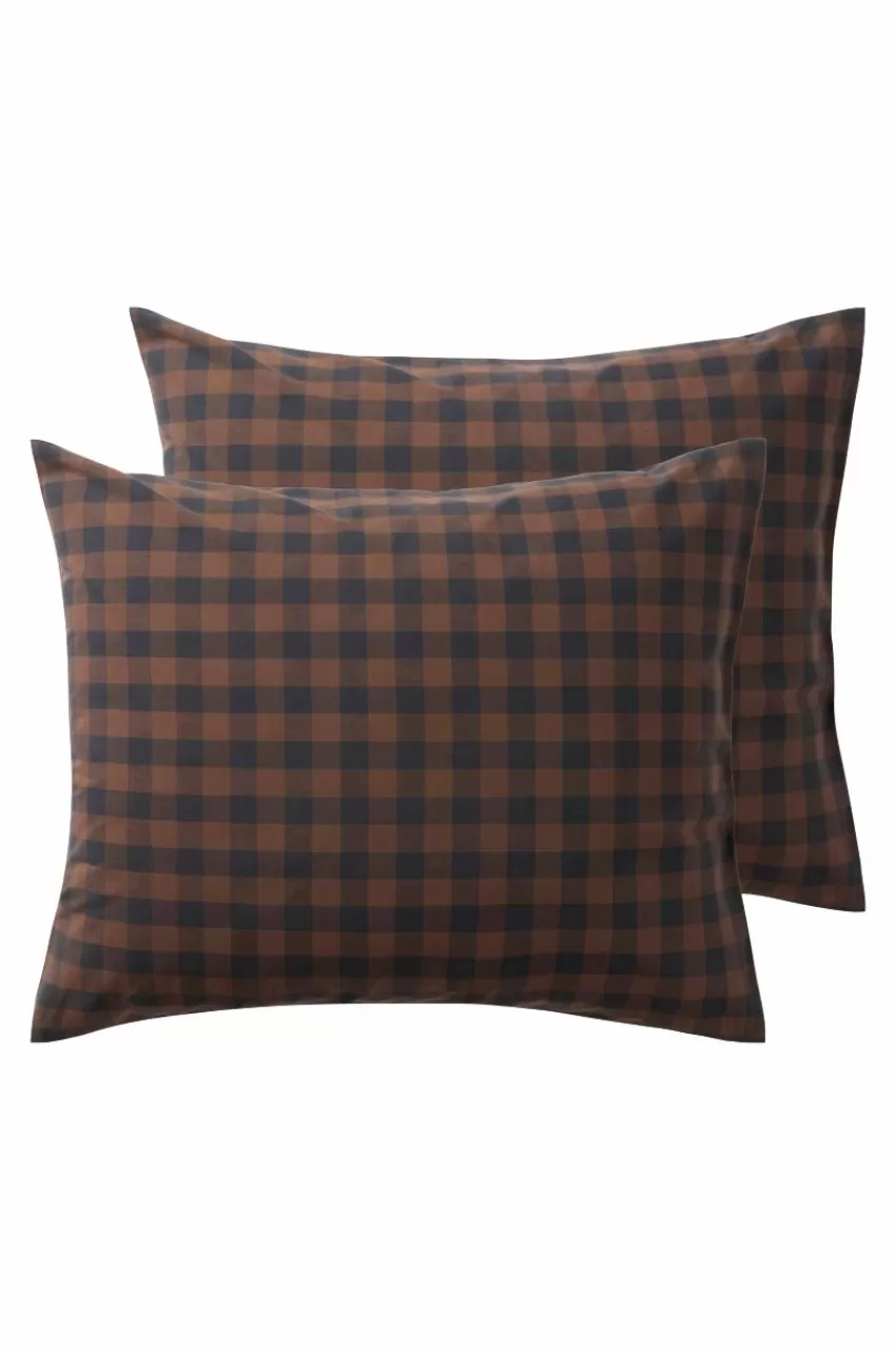 Örngott*Jotex LAUREN örngott 2-pack 60x50 Cm Ekologisk Brun/svart