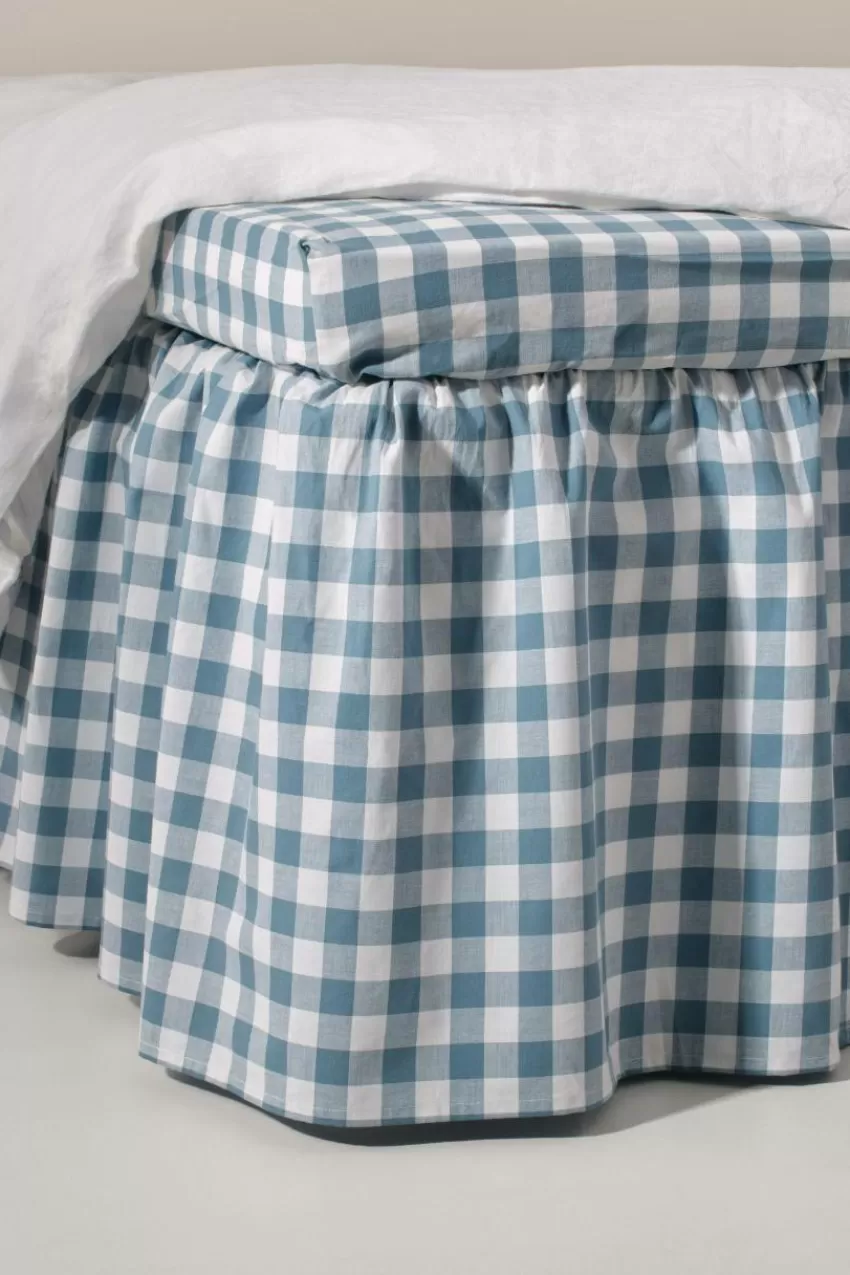 Sängkappor*Jotex LAUREN Sängkappa Ekologisk Höjd 45 Cm Blå/vit