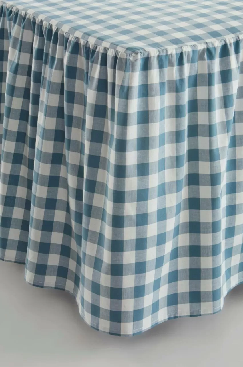 Sängkappor*Jotex LAUREN Sängkappa Ekologisk Höjd 45 Cm Blå/vit