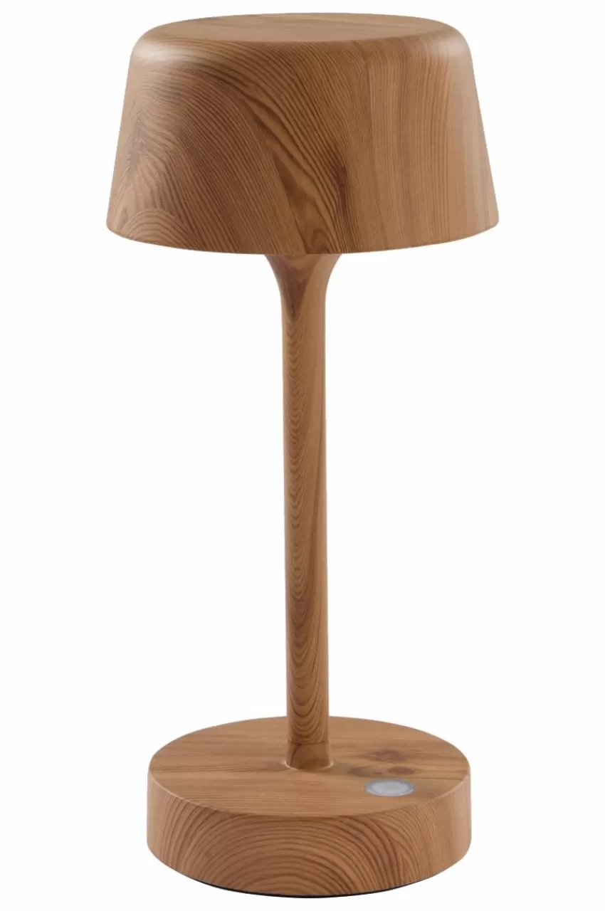 Bordslampor*Jotex LEDA Portabel Lampa Träfärgad