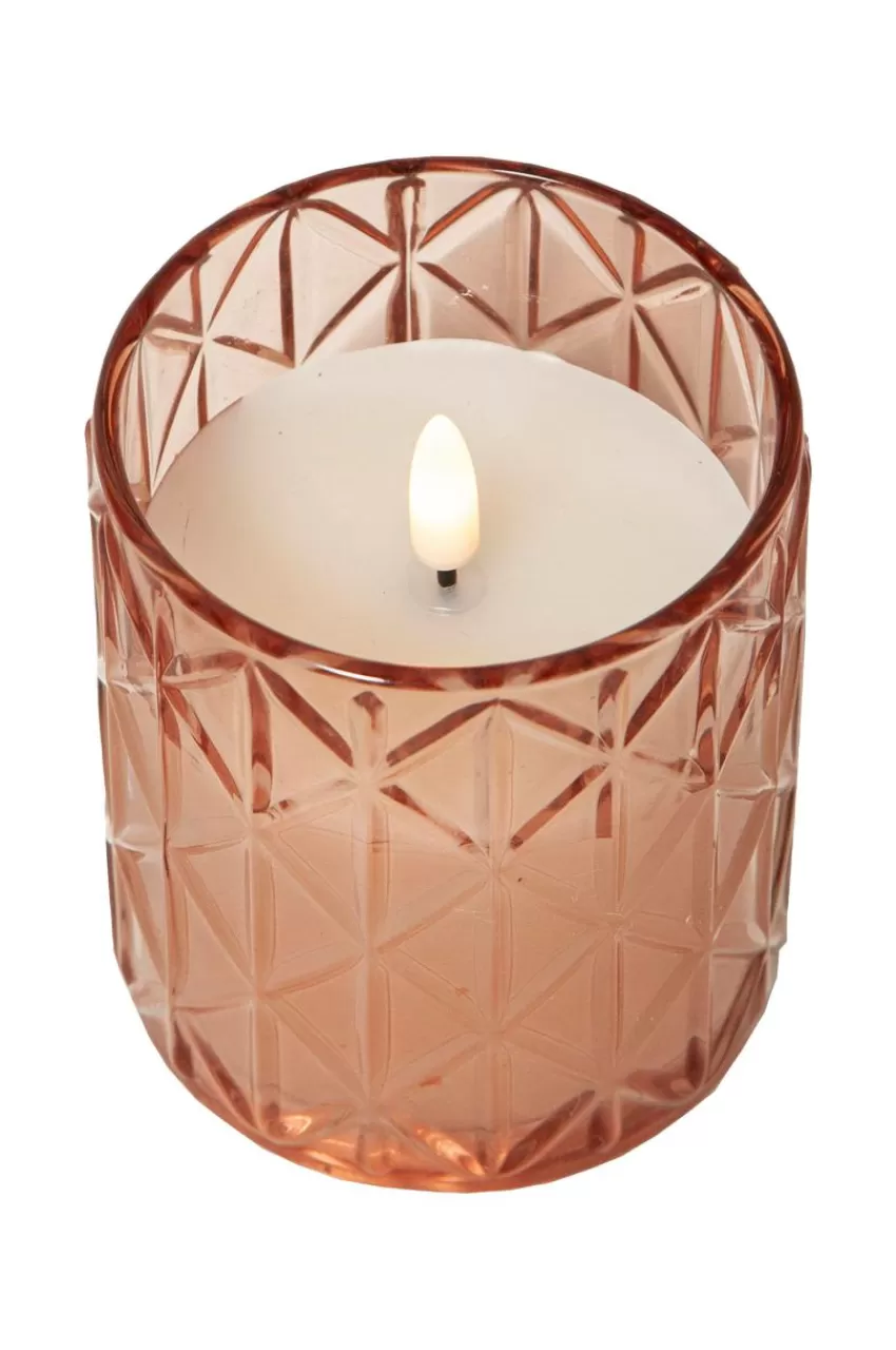 Ljus*Jotex LED-lampa Flamme Romb 10 Cm Rosa