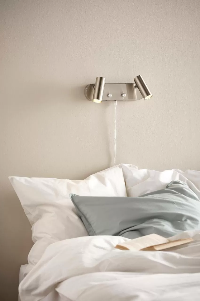Vägglampor*Jotex LEE Vägglampa - Dubbel Nickelsatin