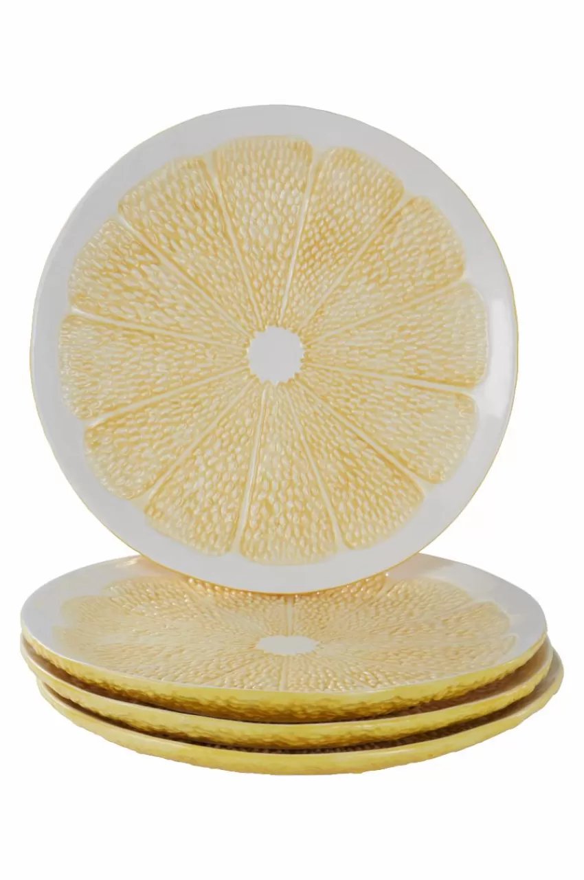 Tallrikar*Jotex LEMON Tallrik 4-pack ø 27 Cm Gul/vit