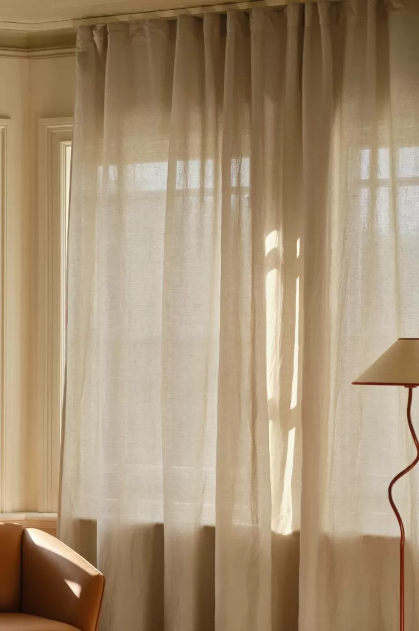 Linnegardiner*Jotex LINA Gardin Linnemix 1 Längd Extra Bred Linnebeige