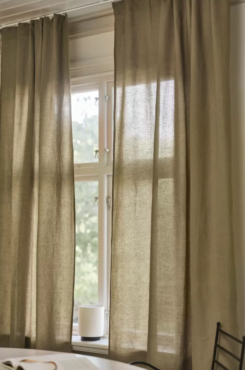 Linnegardiner*Jotex LINA Gardin Linnemix 2-pack Salviagrön